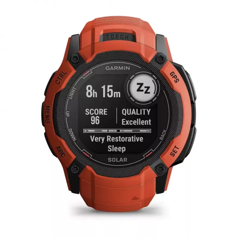 Išmanusis laikrodis GARMIN Instinct 2X Solar – sportinis laikrodis, 50 mm polimerinis korpusas, saulės įkrovimas, GPS (GPS/GLONASS/Galileo), 10 ATM, silikoninis dirželis