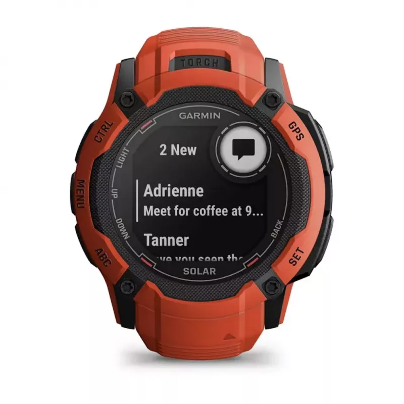 Išmanusis laikrodis GARMIN Instinct 2X Solar – sportinis laikrodis, 50 mm polimerinis korpusas, saulės įkrovimas, GPS (GPS/GLONASS/Galileo), 10 ATM, silikoninis dirželis