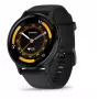 GARMIN Venu 3 - 45 mm, AMOLED ekranas, GPS, šlifuotas nerūdijančio plieno rėmelis, juodas korpusas, silikoninis dirželis