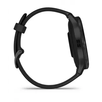 GARMIN Venu 3 - 45 mm, AMOLED ekranas, GPS, šlifuotas nerūdijančio plieno rėmelis, juodas korpusas, silikoninis dirželis