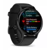 GARMIN Venu 3 - 45 mm, AMOLED ekranas, GPS, šlifuotas nerūdijančio plieno rėmelis, juodas korpusas, silikoninis dirželis