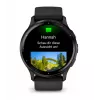 GARMIN Venu 3 - 45 mm, AMOLED ekranas, GPS, šlifuotas nerūdijančio plieno rėmelis, juodas korpusas, silikoninis dirželis