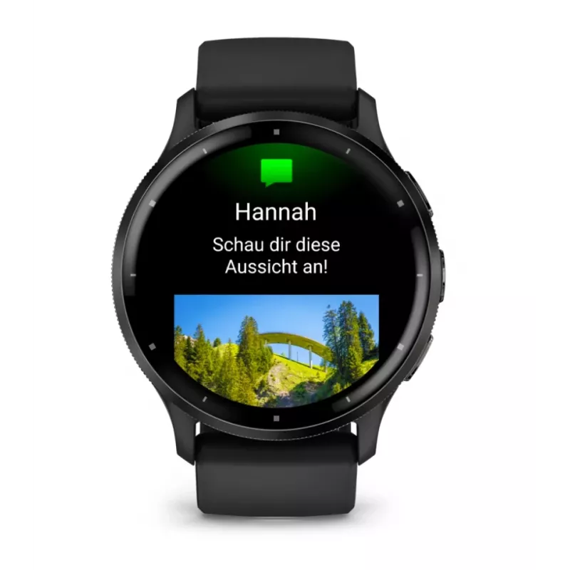 GARMIN Venu 3 - 45 mm, AMOLED ekranas, GPS, šlifuotas nerūdijančio plieno rėmelis, juodas korpusas, silikoninis dirželis
