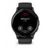GARMIN Venu 3 - 45 mm, AMOLED ekranas, GPS, šlifuotas nerūdijančio plieno rėmelis, juodas korpusas, silikoninis dirželis