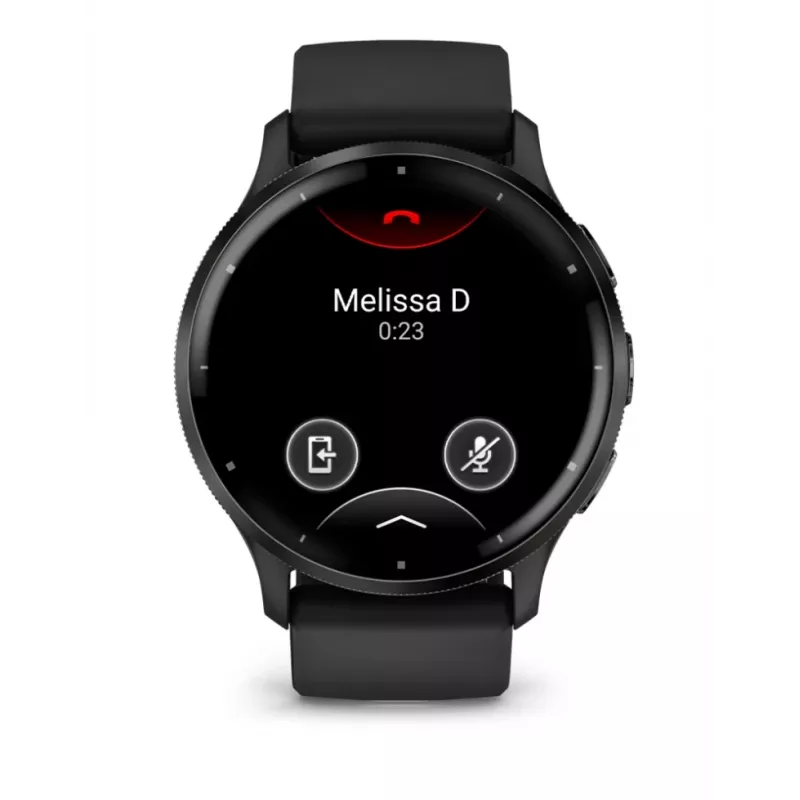 GARMIN Venu 3 - 45 mm, AMOLED ekranas, GPS, šlifuotas nerūdijančio plieno rėmelis, juodas korpusas, silikoninis dirželis