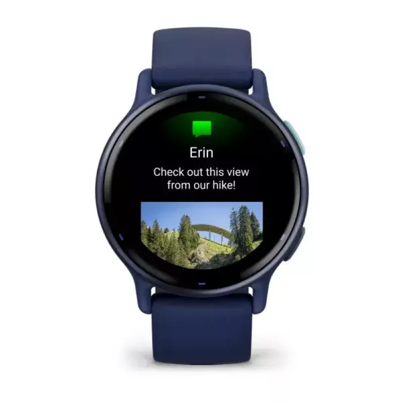 Išmanusis laikrodis GARMIN Vivoactive 5 — sportinis laikrodis, 42 mm aliuminio/polimero korpusas, AMOLED 1,2 colio, GPS/GLONASS/Galileo, optinis širdies ritmo matuoklis, SpO2, 5 ATM, Bluetooth/NFC