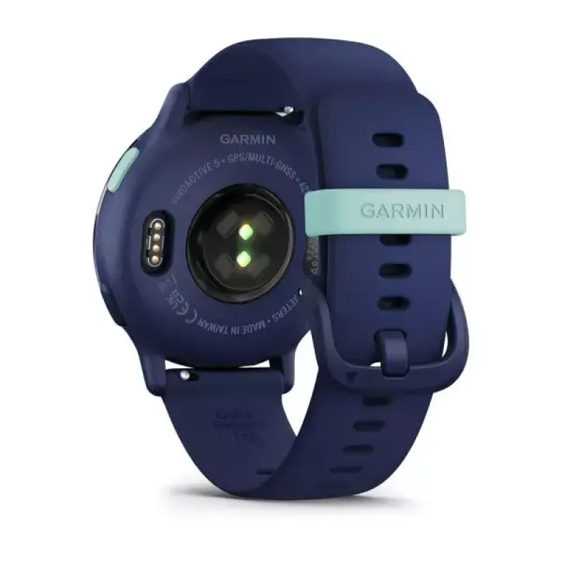 Išmanusis laikrodis GARMIN Vivoactive 5 — sportinis laikrodis, 42 mm aliuminio/polimero korpusas, AMOLED 1,2 colio, GPS/GLONASS/Galileo, optinis širdies ritmo matuoklis, SpO2, 5 ATM, Bluetooth/NFC