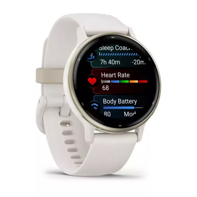 Sportinis laikrodis GARMIN Vivoactive 5 — 42 mm aliuminio/polimero korpusas, AMOLED 1,2 colio, GPS/GLONASS/Galileo, širdies ritmo ir SpO2, 5 ATM, 11 dienų baterija