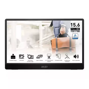 Monitorius MSI PRO MP161DE E2, 39,6 cm (15,6 colio), Full HD, IPS, LED, juodas