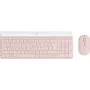 LOGITECH belaidis plonas klaviatūros ir pelės rinkinys MK470 - rožinis QWERTY US/Int