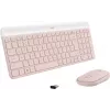 LOGITECH belaidis plonas klaviatūros ir pelės rinkinys MK470 - rožinis QWERTY US/Int