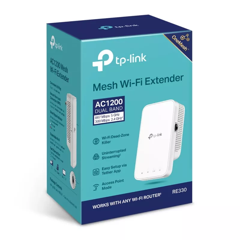 Tinklo stiprintuvas TP-Link AC1200 Mesh Wi-Fi Extender