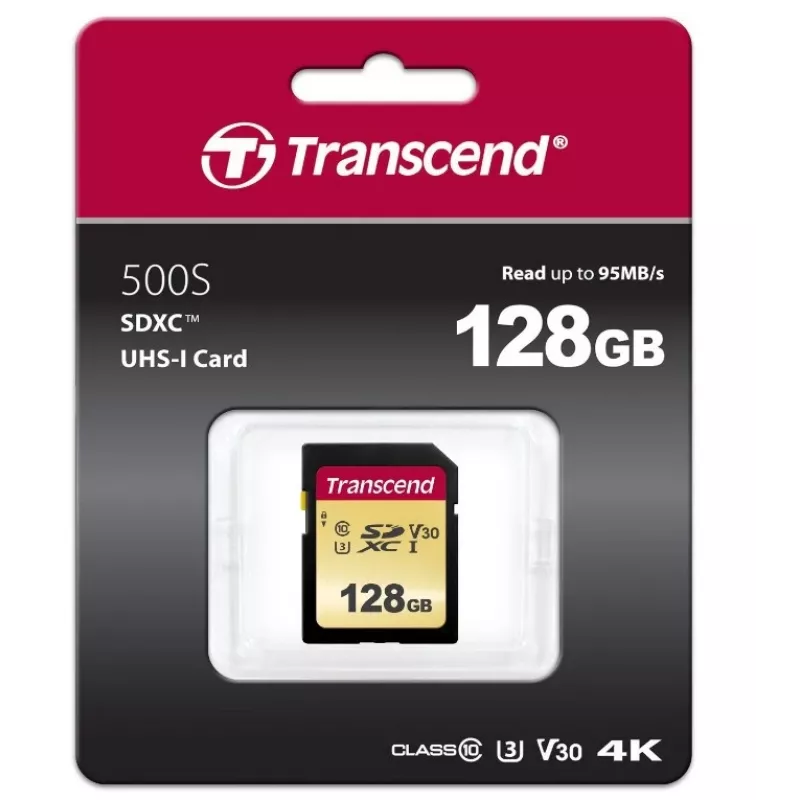 Flash atminties kortelė Transcend 128 GB SDXC UHS-I 500S