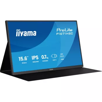 iiyama ProLite P1671HSC-B1 nešiojamas monitorius 39,6 cm (15,6 colio) 1920 x 1080 pikselių Full HD IPS LED juodas
