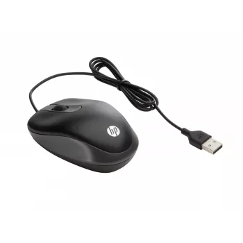 HP USB Travel Mouse, ambidekstrinė, optinė, USB Type-A, 1000 DPI, juoda