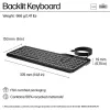 HP 405 daugelio įrenginių apšviesta laidinė klaviatūra, pilno dydžio (100%), laidinė, USB, membraninė, juoda
