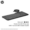 HP 405 daugelio įrenginių apšviesta laidinė klaviatūra, pilno dydžio (100%), laidinė, USB, membraninė, juoda