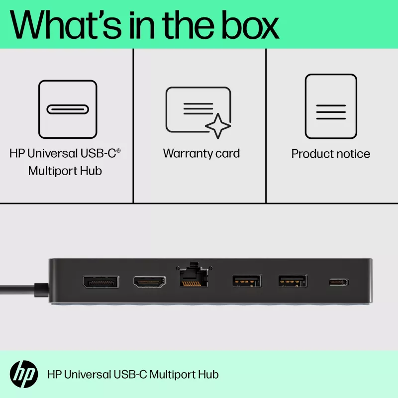 HP Universal USB-C Multiport Hub USB 3.2 Gen 1 Type-C juodas