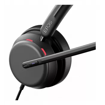 Lenovo 4Z21P85373 laidinės ausinės su mikrofonu, galvos lankas, biuro / skambučių centro darbui, USB Type-C / USB Type-A, juodos spalvos