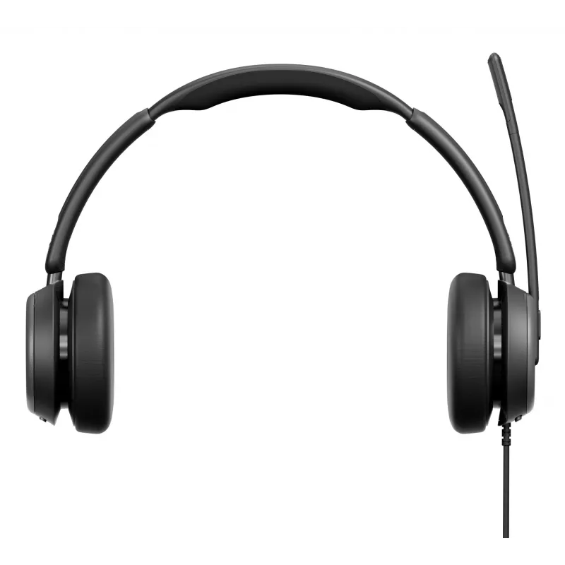 Lenovo 4Z21P85373 laidinės ausinės su mikrofonu, galvos lankas, biuro / skambučių centro darbui, USB Type-C / USB Type-A, juodos spalvos