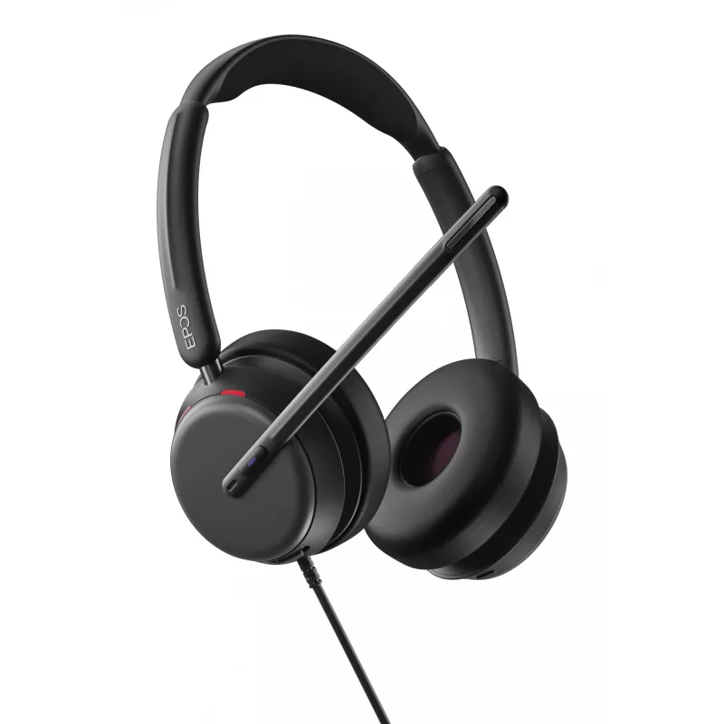 Lenovo 4Z21P85373 laidinės ausinės su mikrofonu, galvos lankas, biuro / skambučių centro darbui, USB Type-C / USB Type-A, juodos spalvos