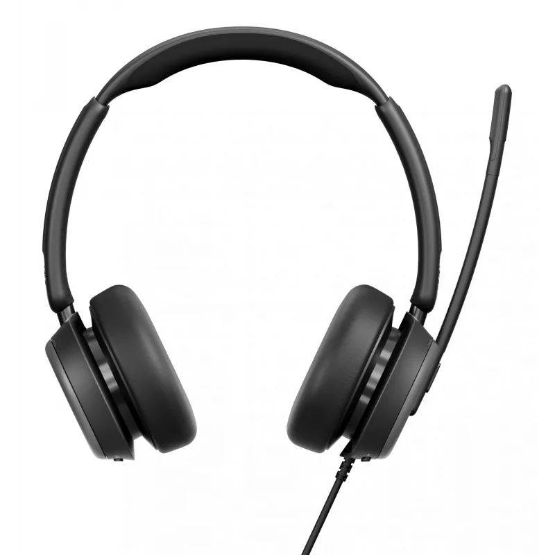 Lenovo 4Z21P85373 laidinės ausinės su mikrofonu, galvos lankas, biuro / skambučių centro darbui, USB Type-C / USB Type-A, juodos spalvos