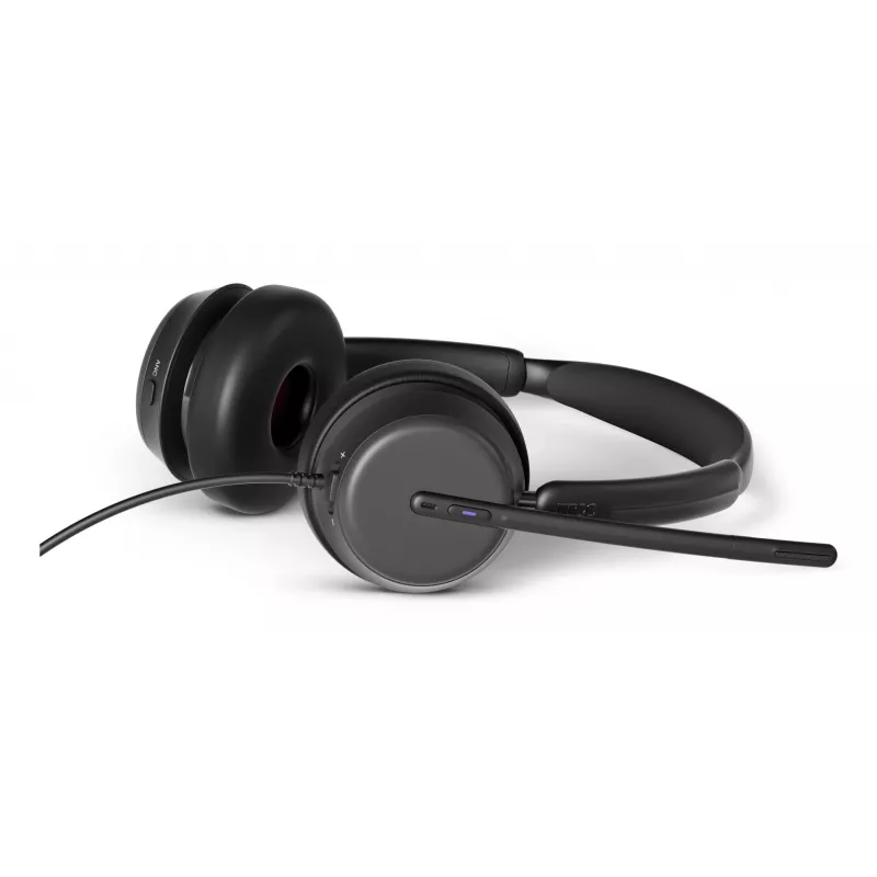 Lenovo 4Z21P85373 laidinės ausinės su mikrofonu, galvos lankas, biuro / skambučių centro darbui, USB Type-C / USB Type-A, juodos spalvos