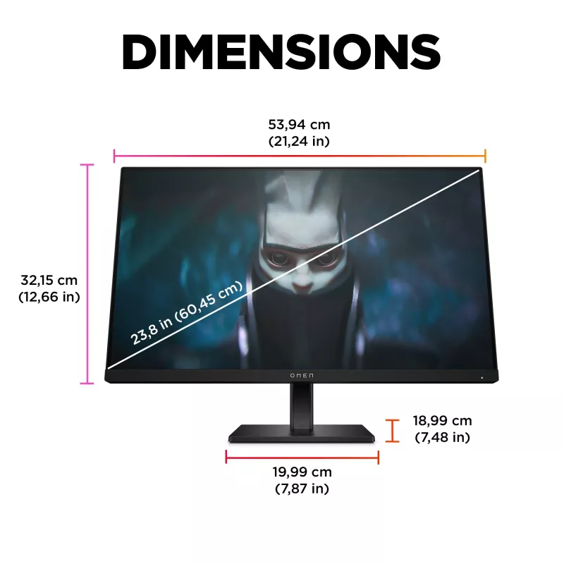 OMEN by HP 23.8 colio FHD 165 Hz žaidimų monitorius - OMEN 24