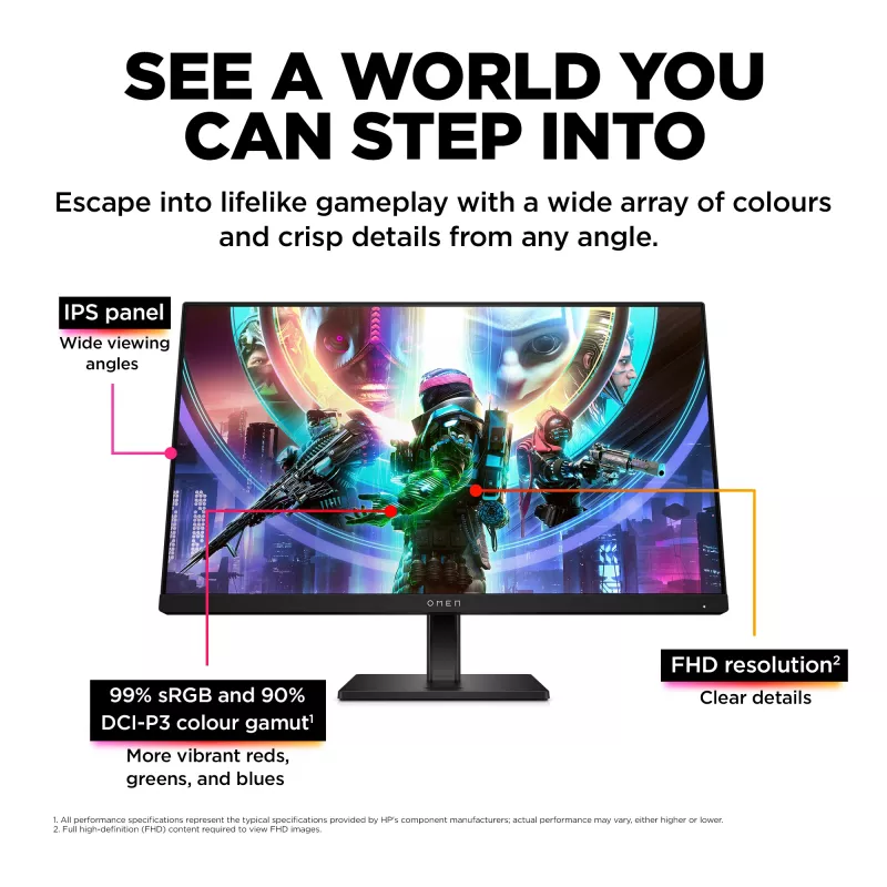 OMEN by HP 23.8 colio FHD 165 Hz žaidimų monitorius - OMEN 24