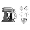 Virtuvinis kombainas KITCHENAID Artisan 300 W 4,8 L nerūdijančio plieno dubuo sidabrinis