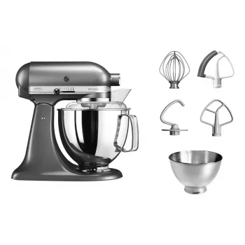 Virtuvinis kombainas KITCHENAID Artisan 300 W 4,8 L nerūdijančio plieno dubuo sidabrinis