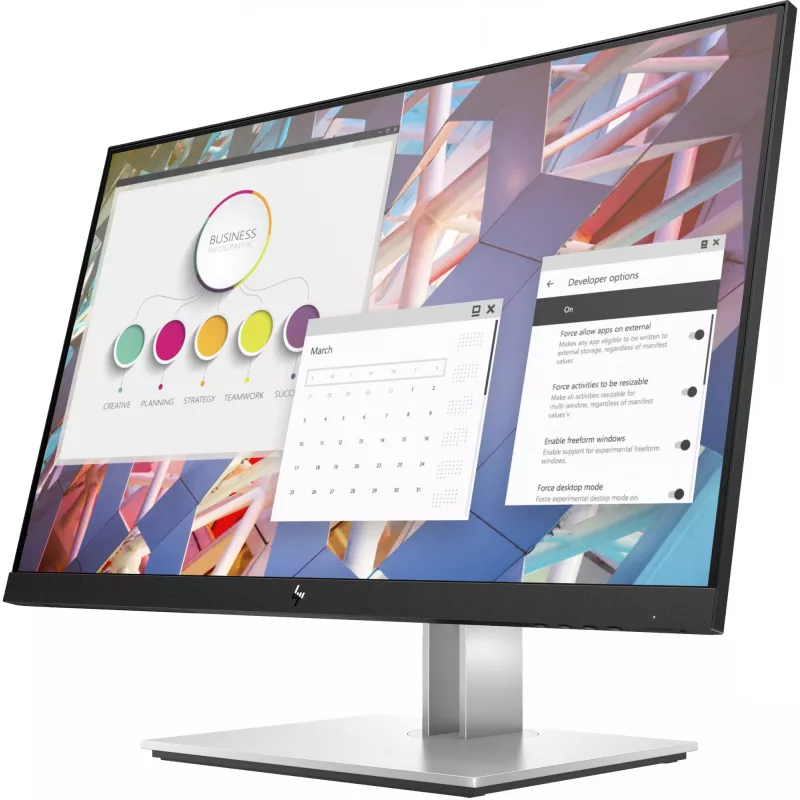 HP E-Series E24 G4 FHD Monitorius, 60,5 cm (23,8 col.), 1920 x 1080 pikseliai, Full HD, LCD, 5 ms, Juodas