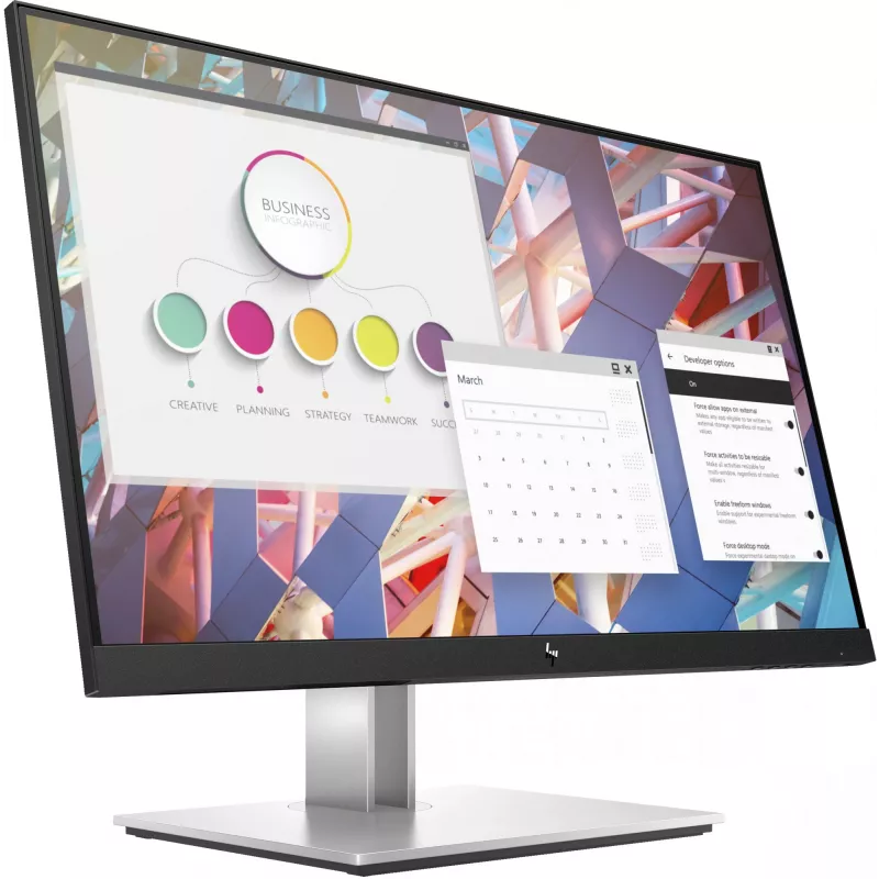 HP E-Series E24 G4 FHD Monitorius, 60,5 cm (23,8 col.), 1920 x 1080 pikseliai, Full HD, LCD, 5 ms, Juodas