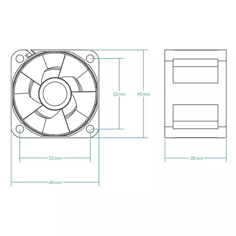 ARCTIC S4028-6K - 40 mm serverinis ventiliatorius, 250 RPM – 6000 RPM, 12.06 m³/h, juodas