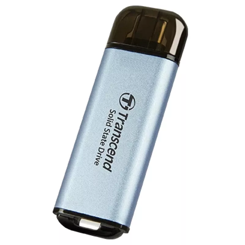 TRANSCEND ESD300C 1TB nešiojamas SSD, USB Type-C, 3D NAND Flash, dangaus mėlyna