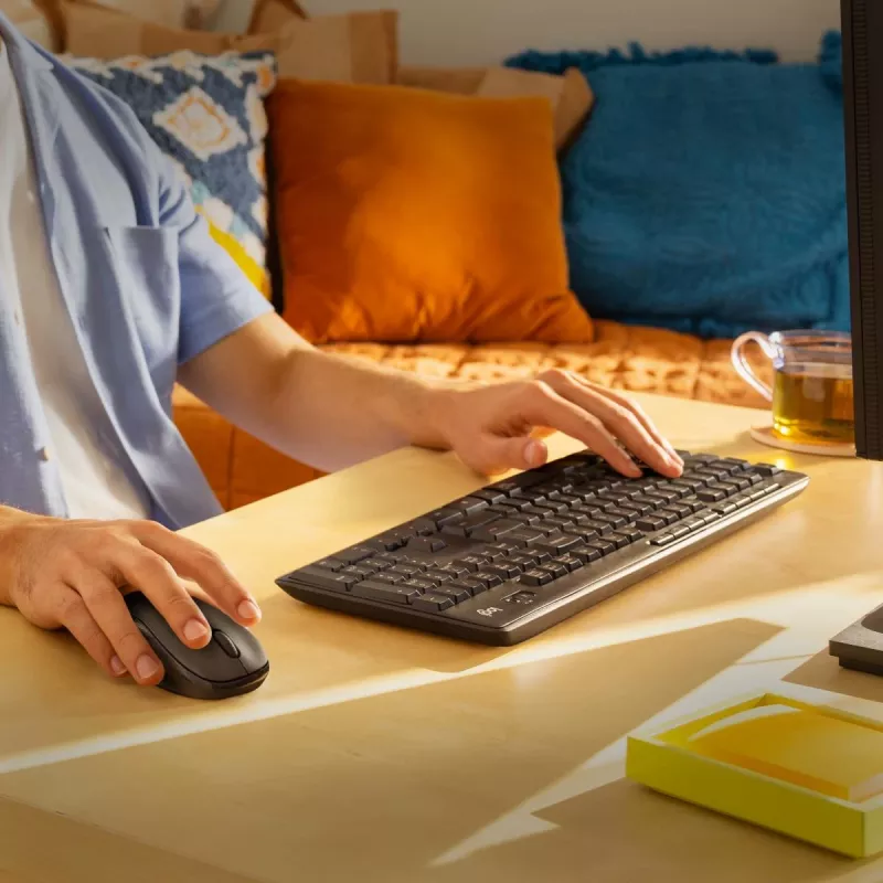 LOGITECH MK295 tylus belaidis klaviatūros ir pelės rinkinys – grafitas – Qwertz Šveicarija/Liuksemburgas