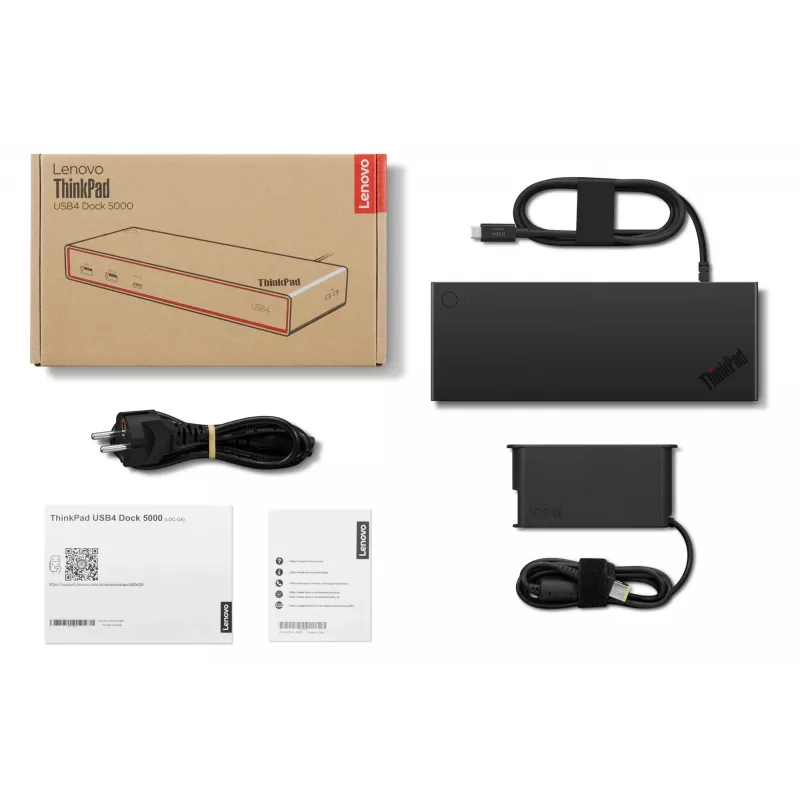 Lenovo ThinkPad USB4 Dock 5000 belaidžio ryšio stotelė Thunderbolt 4 juoda