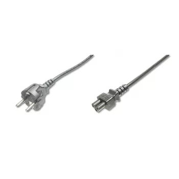 DIGITUS maitinimo laidas, CEE 7/7 (F tipas) - C5 kištukas/lizdas, 75cm, H05VV-F3G 0,75 kv. mm, juodas