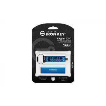 Kingston IronKey Keypad 200C 128GB USB-C, FIPS 140-3 Lvl 3, AES-256