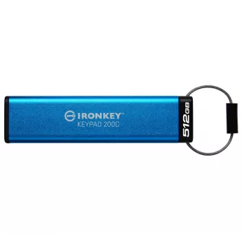 Kingston IronKey 256GB USB-C klaviatūros atmintinė KP200C, FIPS 140-3 Lvl 3 AES-256