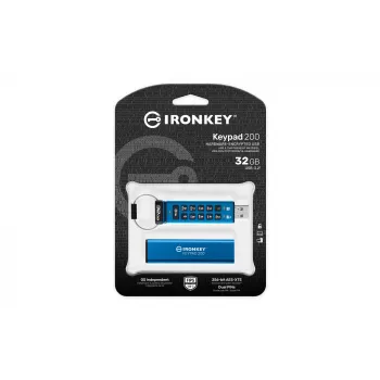 Kingston Technology IronKey Keypad 200 32GB, FIPS 140-3 Lvl 3, AES-256 aparatūrinis šifravimas