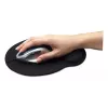 Manhattan Wrist Gel Support Pad and Mouse Mat, juoda, 241 × 203 × 40 mm, neslystanti bazė, Viso gyvenimo garantija, Kortelinė mažmeninė pakuotė