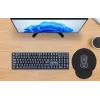 Manhattan Wrist Gel Support Pad and Mouse Mat, juoda, 241 × 203 × 40 mm, neslystanti bazė, Viso gyvenimo garantija, Kortelinė mažmeninė pakuotė