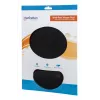Manhattan Wrist Gel Support Pad and Mouse Mat, juoda, 241 × 203 × 40 mm, neslystanti bazė, Viso gyvenimo garantija, Kortelinė mažmeninė pakuotė