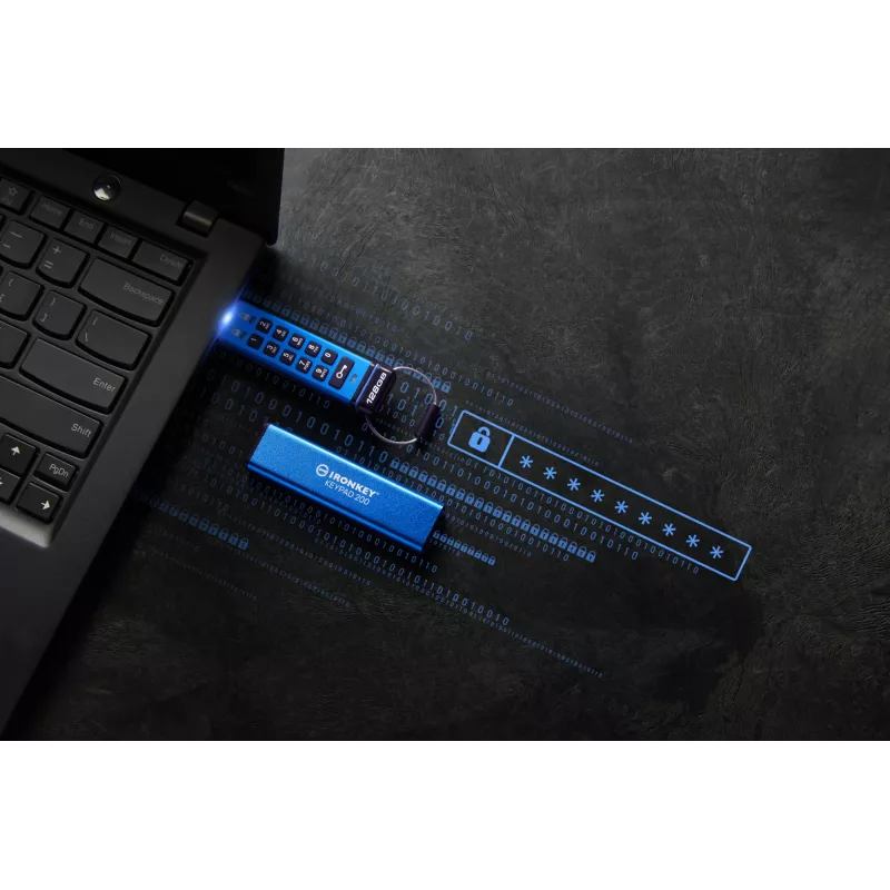 “Kingston Technology IronKey Keypad 200 128GB”, aparatinės įrangos šifruotas USB atmintukas, FIPS 140-3 Lvl 3, XTS-AES 256 bitų