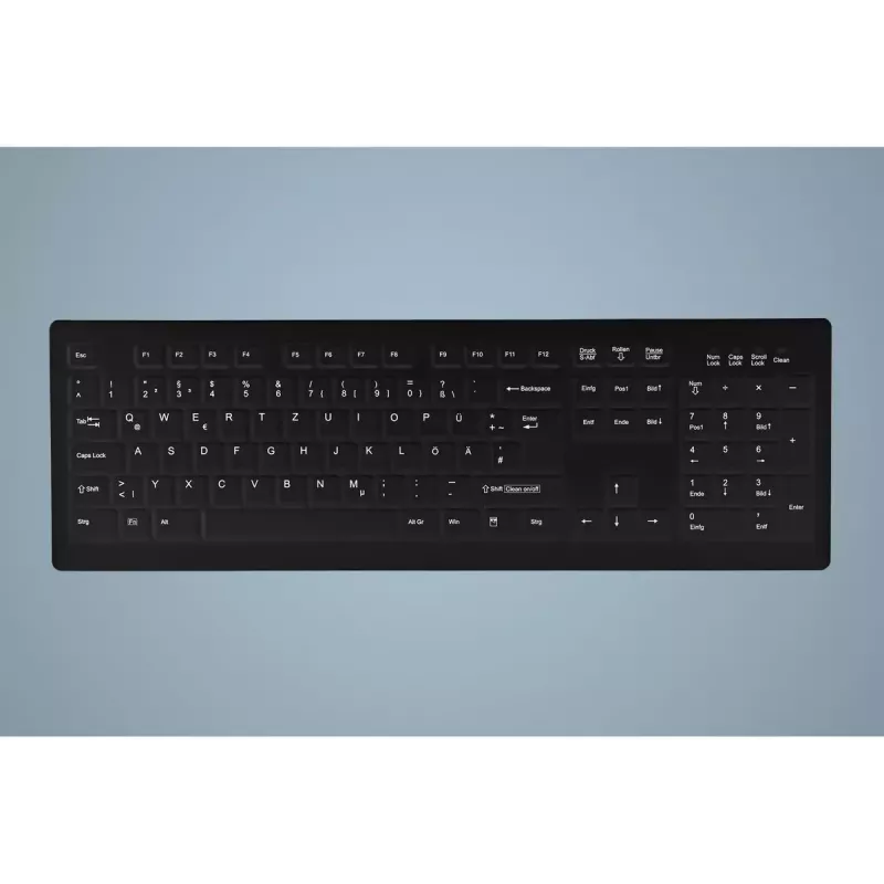 Contour Design Active Key AK-C8100 belaidė RF klaviatūra medicininė QWERTZ vokiška juoda