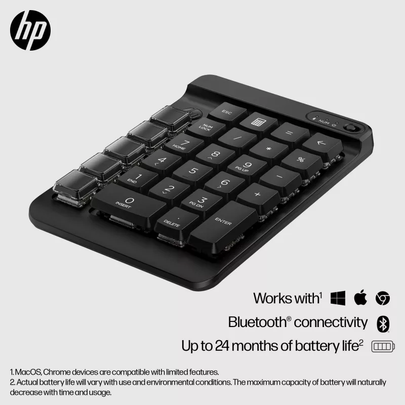 HP 435 programuojama belaidė klaviatūra, Bluetooth, juoda