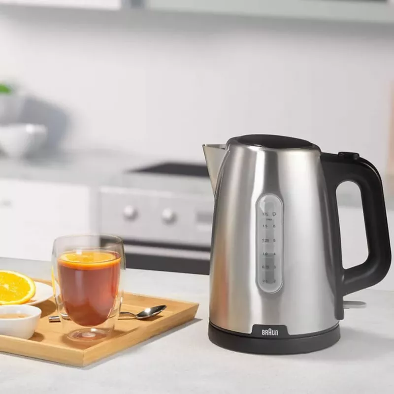 Braun PurShine WK102AI-WK1500BK elektrinis virdulys 1.7 L 2200 W juodas, nerūdijantis plienas