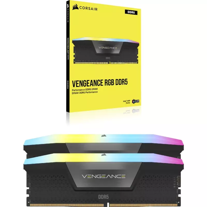 CORSAIR Vengeance RGB 32GB (2x16GB) DDR5 6400MHz CL32 atminties rinkinys - juoda
