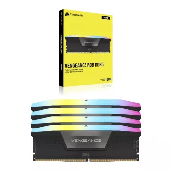 CORSAIR Vengeance 192GB DDR5 RGB (4x48GB) 5200MHz CL38 atminties rinkinys - juoda